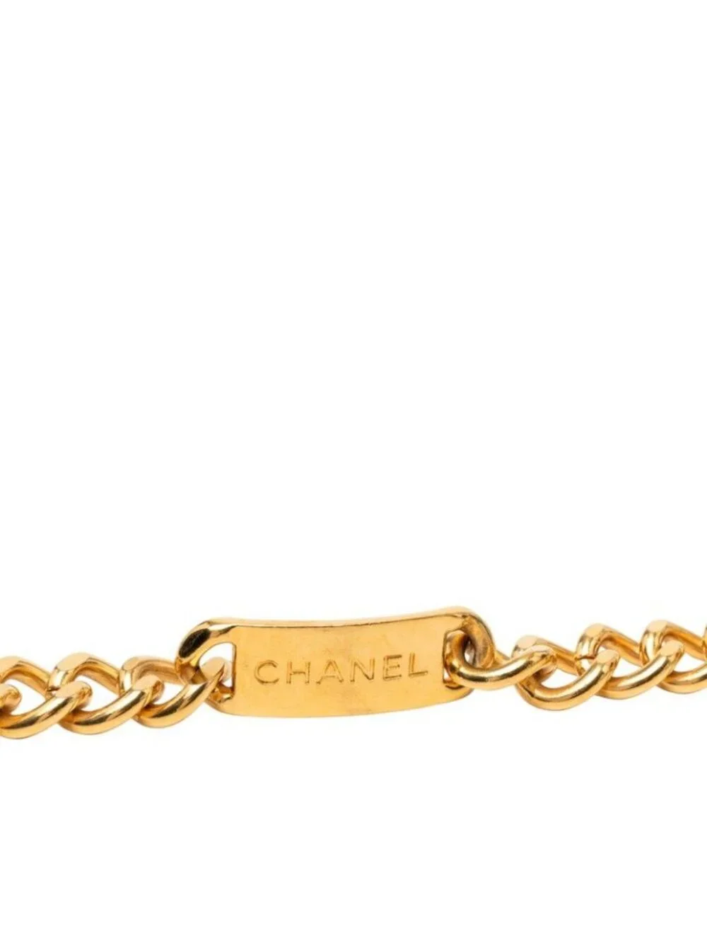 Chanel CC Logo 31 Rue Cambon le Plate Chain Belt Gold Plated